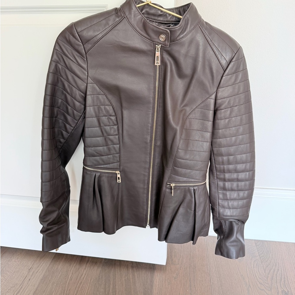 Ivanka Trump Brown Leather Jacket